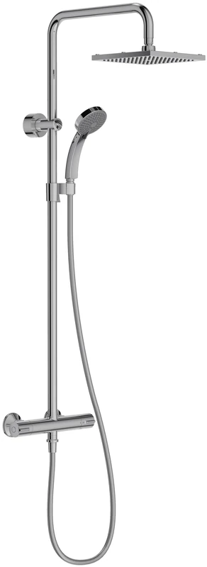 Jacob DELAFON July E5523-SP-CP Square Thermostatic Shower Column Water Saving Height Adjustable Easy Quick Installation Maximum Safety