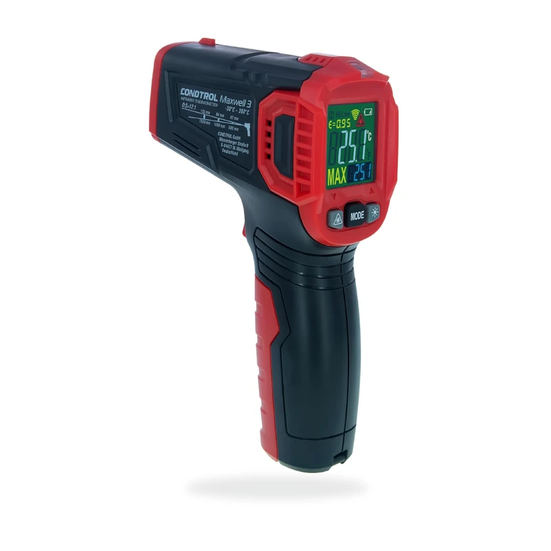 CONDTROL - MAXWELL 3 Infrared Thermometer - Non-Contact Temperature - Measures from -30°C to +380°C - Precise Laser Pointer - Instant Result - 2+1 Year Warranty