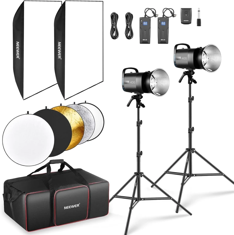 NEEWER 800W Studio Monolight Flash Set (2 Pack) S101-400W