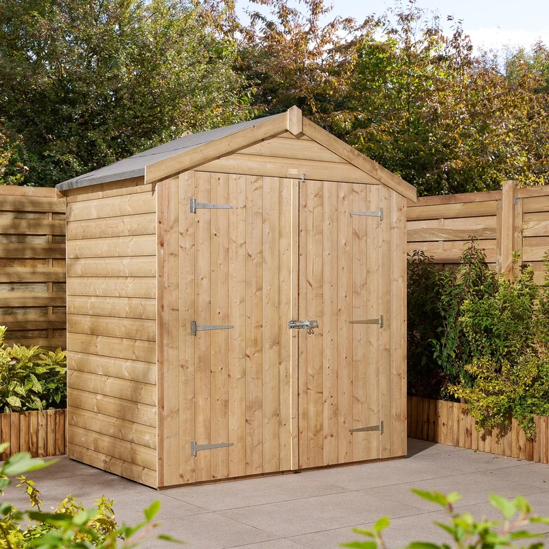 Rowlinson Shiplap Apex Shed 4x6 Double Door