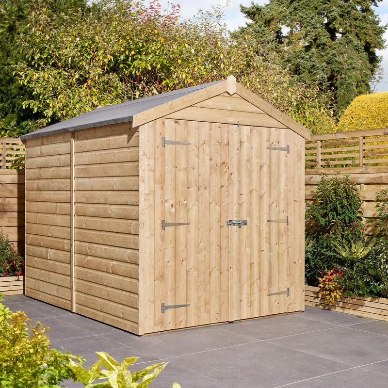 Rowlinson Shiplap Apex Shed 8x6 Double Door