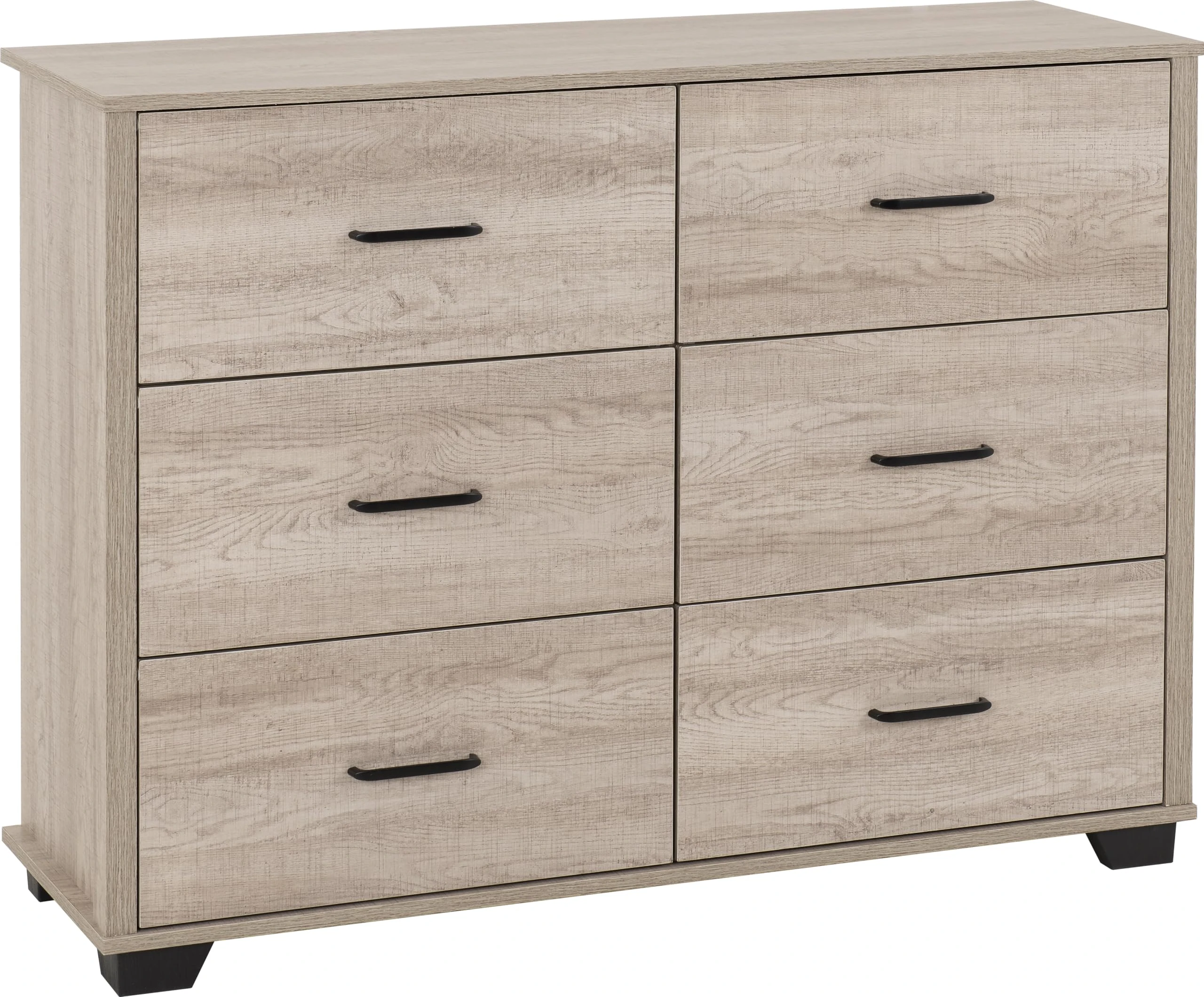 Seconique Oliver 6 Drawer Chest in Light Oak Effect