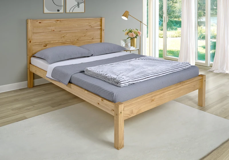 Seconique Barton 4'6" Bed in Waxed Pine