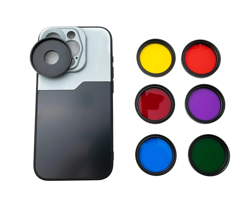 SYSTEM-S Color Filter Set 37mm 6pcs Color Lens Filter with Thread Case for iPhone 15 Pro