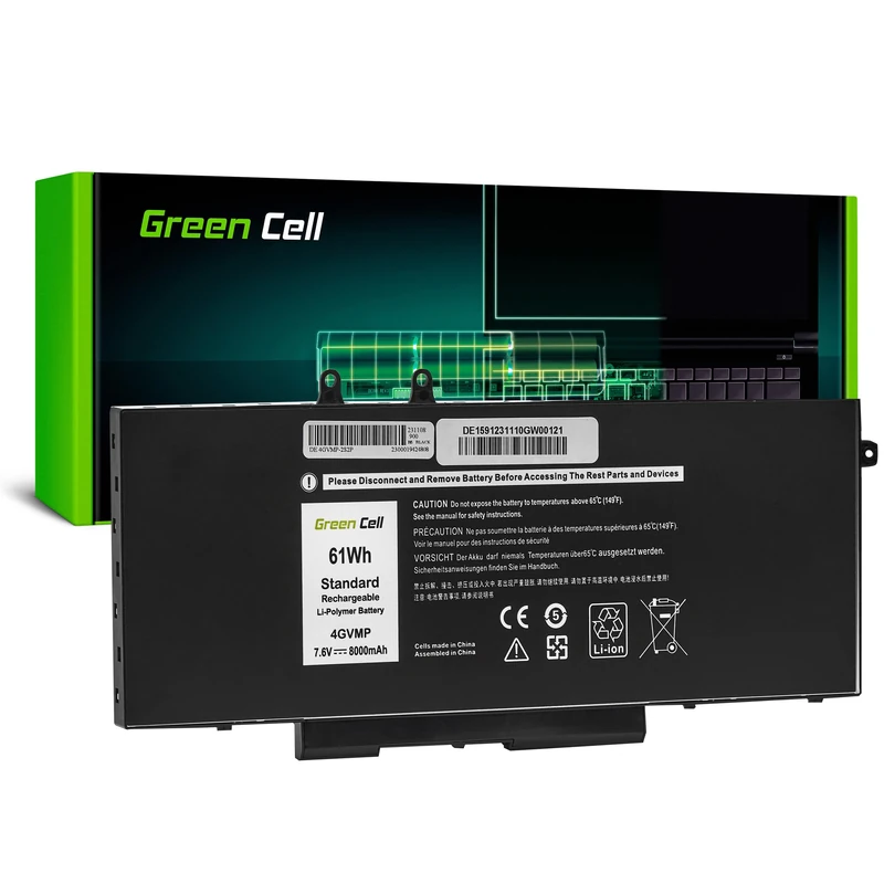 Green Cell Battery 4GVMP R8D7N 1V1XF for Dell Precision 3540 3550 Inspiron 17 7791 2-in-1 15 7590 7591 Latitude 5400 5410 5500 5510 Laptop (8000 mAh 7.6 V Black)