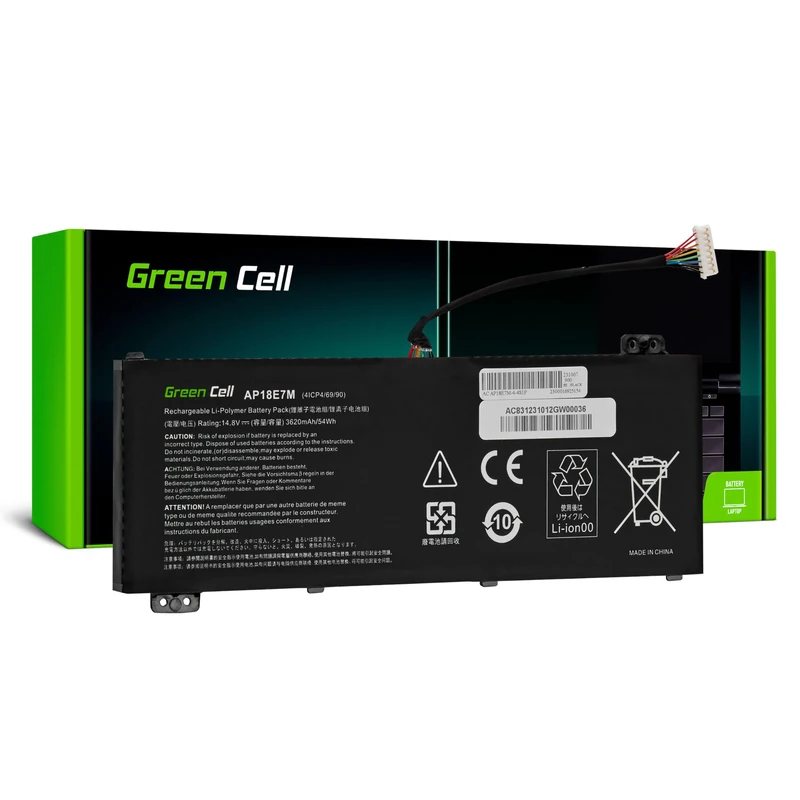 Green Cell AP18E7M AP18E8M Battery for Acer Nitro 5 AN515-44 AN515-45 AN515-54 AN515-55 AN515-57 AN515-58 Laptop (3620 mAh 14.8 V Black)