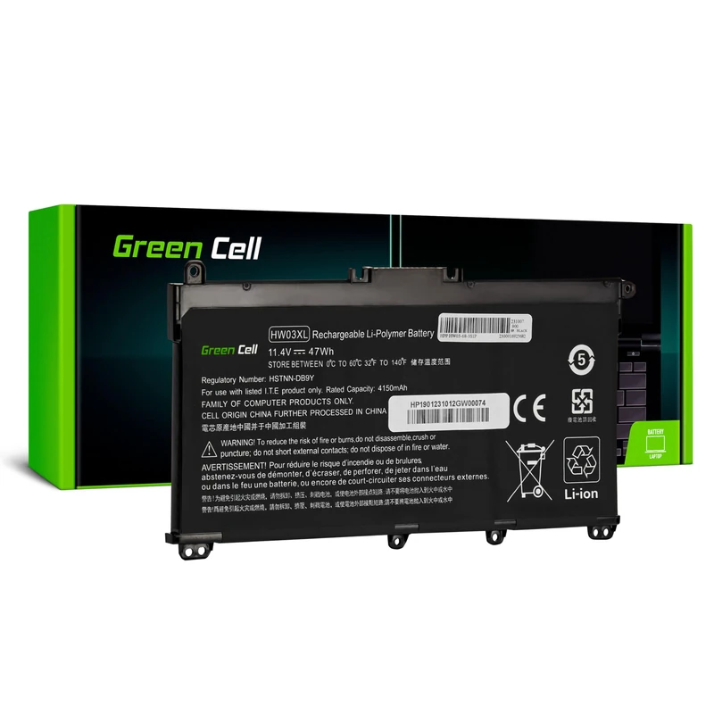 Green Cell HW03XL L97300-005 Battery for HP 250 G9 255 G8 255 G9 17-CN 17-CP Pavilion 15-EG 15-EG1103NW Laptop (4150mAh 11.4V Black)