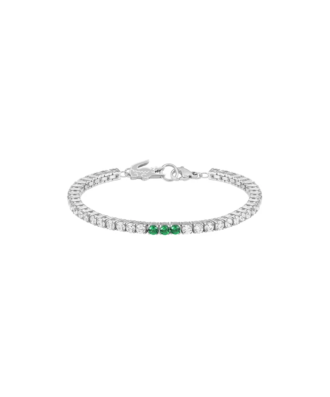 Lacoste Women's DUCHESS Collection Bracelet in Stainless Steel with Clear, Rainbow or Green Crystals
