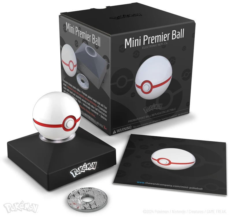 The Wand Company Pokémon Trainer Mini Poké Ball authentic replica (Mini Premier Ball)