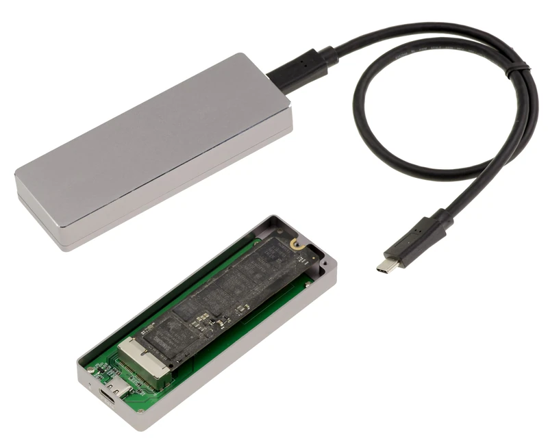 KALEA-INFORMATIQUE USB 3.2 Gen 2x2 20G Enclosure for Mac NVMe SSD Produced after 2013 in 12+16 Points. Brushed Aluminium, with Tools and Accessories.