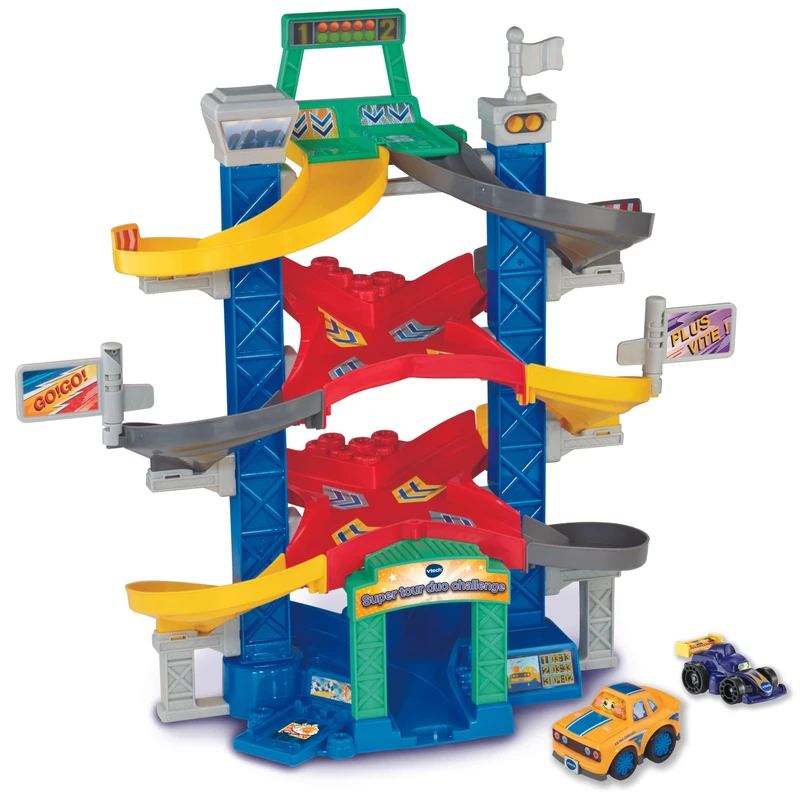 VTech - Toot Toot Pro Series Drivers, Super Tour Duo Challenge with Lenny Race Car, Circuit Cars for Children, 3 Magic Zones, Gift for Children from 2 Years to 6 Years