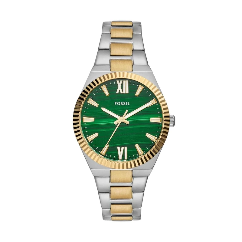 Fossil Scarlette Watch for Women,Quartz Movement with Stainless Steel or Leather Strap, Olive Green, 38MM