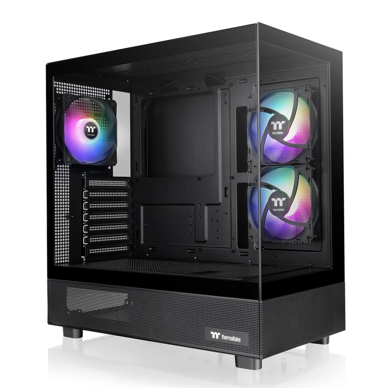 Thermaltake View 270 Plus TG ARGB Black Mid Tower E-ATX Case; 3x120mm ARGB Fans Included; Support Up to 360mm Radiator; Front & Side Dual Tempered Glass Panel; CA-1Y7-00M1WN-01; 3 Year Warranty