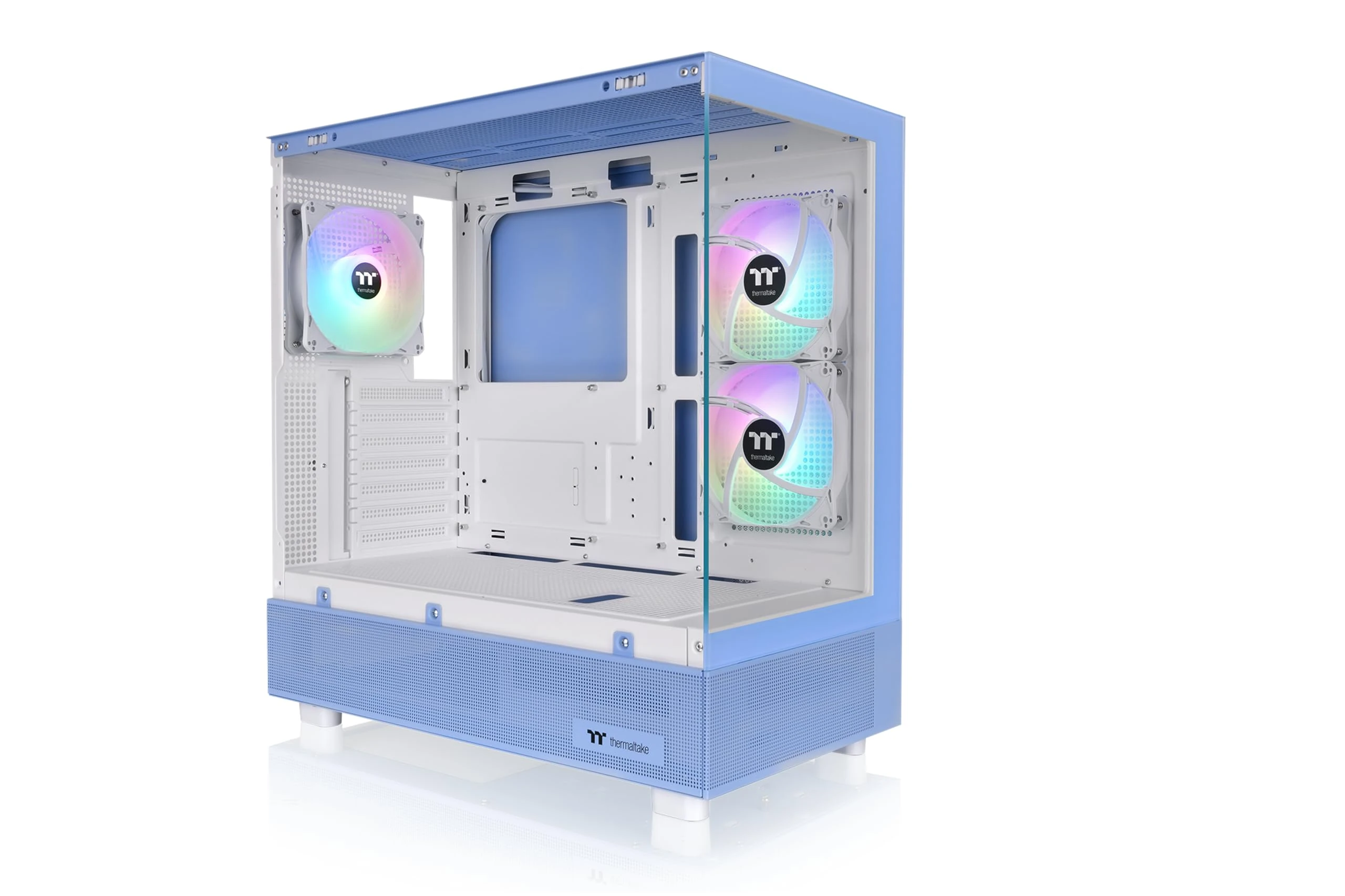 View 270 Plus TG ARGB Hydrangea Blue Mid Tower E-ATX Case; 3x120mm ARGB Fans Included; Support Up to 360mm Radiator; Front & Side Dual Tempered Glass Panel; CA-1Y7-00MFWN-01; 3 Year Warranty