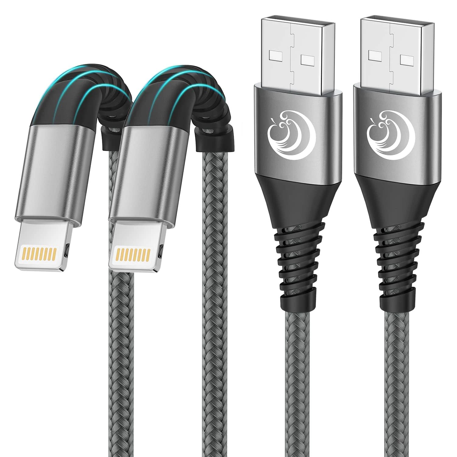 2Pack 2M iPhone Charger Cable, MFi Certified Lightning Cable Fast Charging Braided iPhone Charger Fast Charge USB Charging Lead for Phone 14 13 12 11 Pro Max XS XR X 8 7 6 Plus 5 SE, iPad and iPod