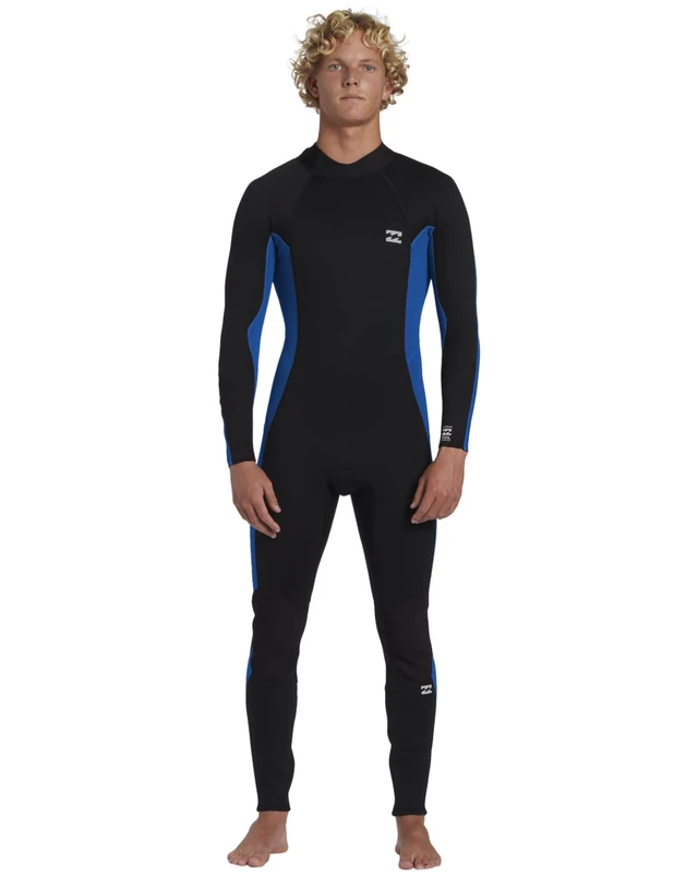 Billabong Back Zip Wetsuit 302 FOIL BZ FL FULLSUIT Young Mens Blue LT