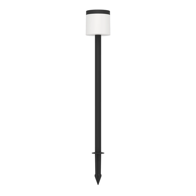 Eglo LED Solar Garden lamp Post Pantete, Outdoor Lighting with Ground Spike and Motion Detector, Outside Driveway Light, Plastic in Black and White, Warm White, IP44, 110 cm