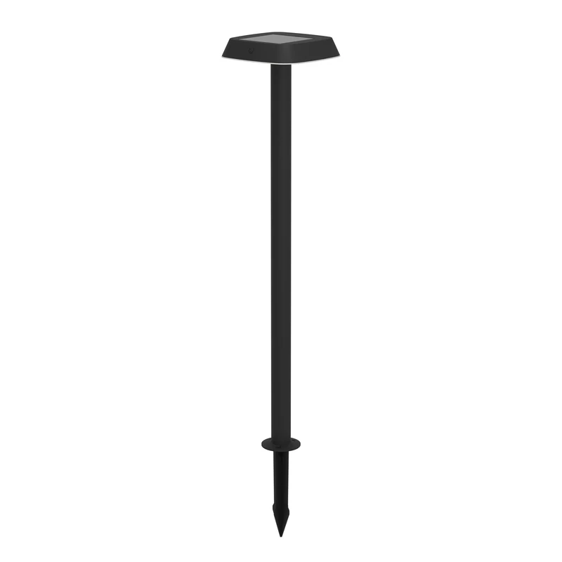 Eglo LED Solar Garden lamp Post Dreoli, Outdoor Lighting with Ground Spike and Motion Detector, Outside Driveway Light, downlighter, Black Plastic, IP44