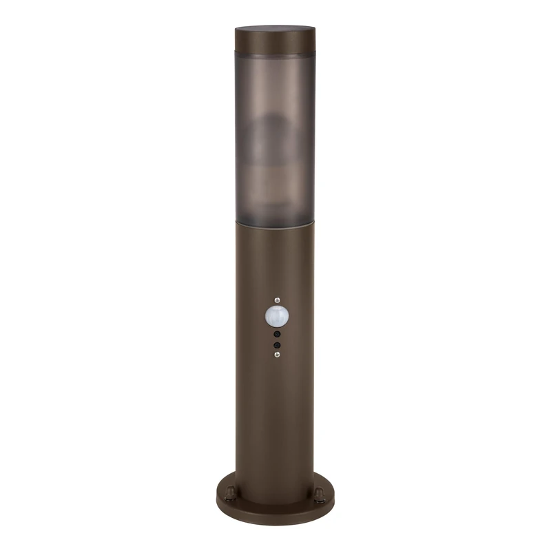 Eglo LED Outdoor lamp Post Helsinki, Bollard Light with Motion Detector, Outside Lighting for Garden and Patio, Driveway lamp Made of Stainless Steel in Rust Brown, IP44, H 36 cm, Warm White