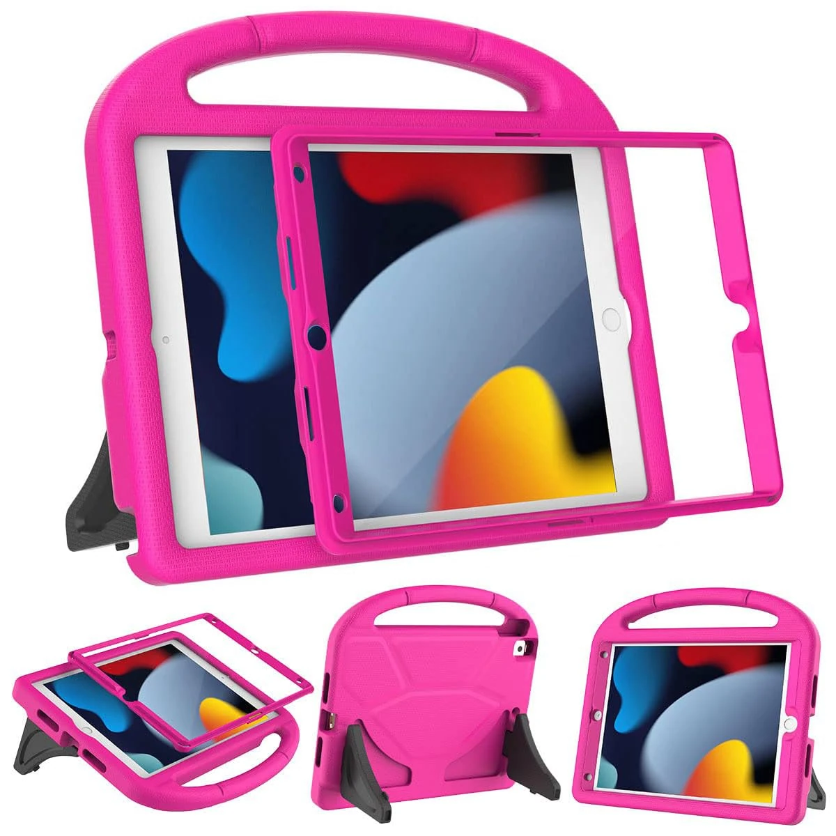 MOXOTEK Kids Case for iPad 9th/8th/7th Generation 10.2 inch 2021/2020/2019, Case for iPad Air 3rd Gen/Pro 10.5 inch, Durable Shockproof Cover with Screen Protector for iPad 10.2 & 10.5, Pink