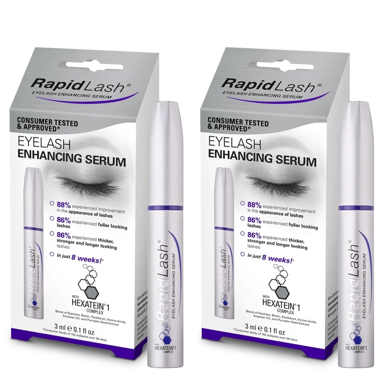 RapidLash Duo Bundle Eyelash Enhancing Serum, Hexatein 1 Complex, 3 ml (Pack of 2)