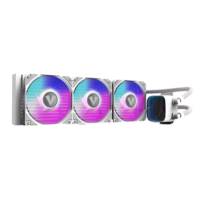 Vida Aquilo 360mm ARGB Liquid CPU Cooler, 3x ARGB PWM Fans, Infinity Mirror RGB Pump Head, White