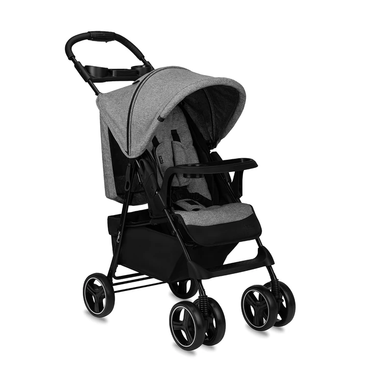 MoMi ISLA Stroller from 6 Months up to 15 kg, with 5-Point Harness, Basket, footrest, Cup Holder, Snack Tray and Diaper Bag - Image 1