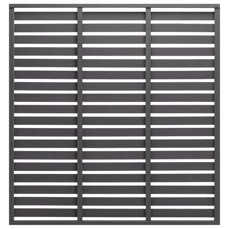Rantry Fence Panel WPC 180x180 cm Grey, Garden Fencing Panel, Fencing Garden Security, Fence Garden Wind Protector