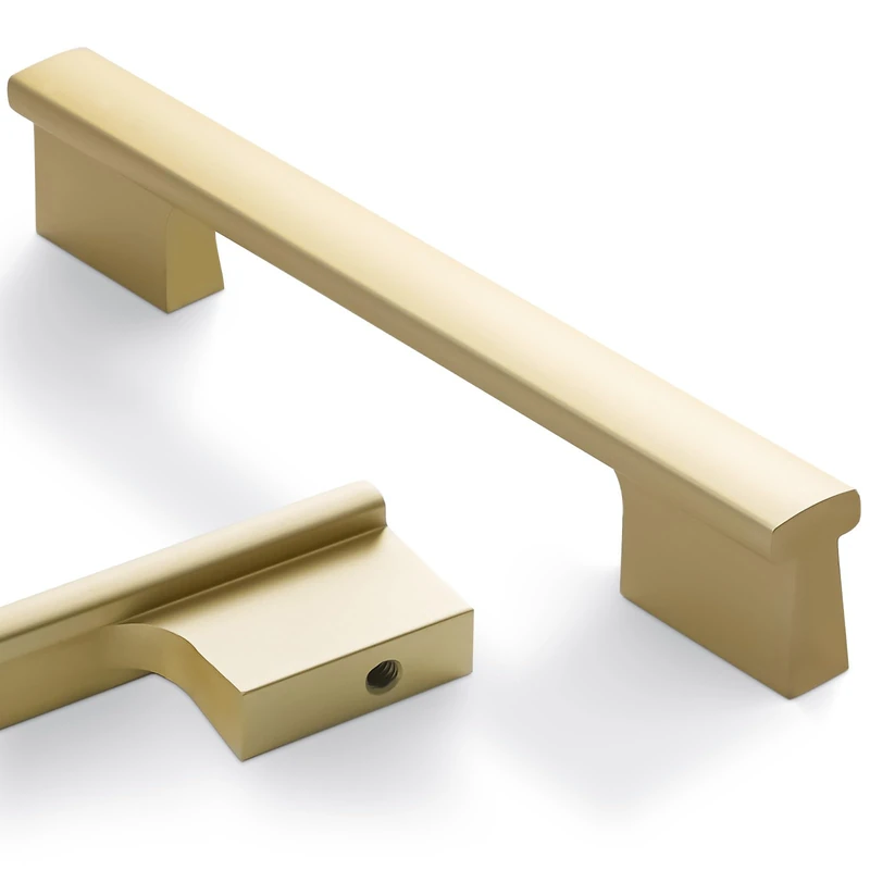Amasideca 10 Pack Brushed Gold Cabinet Pulls 5 Inch Hole Centers Kitchen Cabinet Handles Gold Drawer Pulls Cabinet Hardware