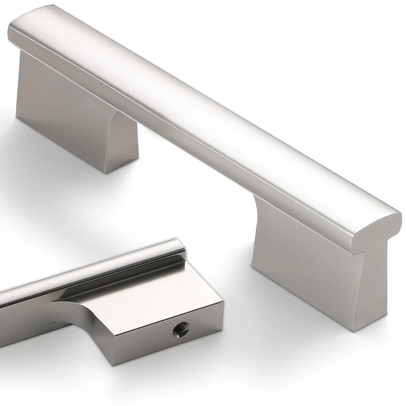 Amasideca 10 Pack Brushed Satin Nickel Cabinet Pulls 3 Inch Hole Centers Kitchen Cabinet Handles Silver Drawer Pulls Cabinet Hardware