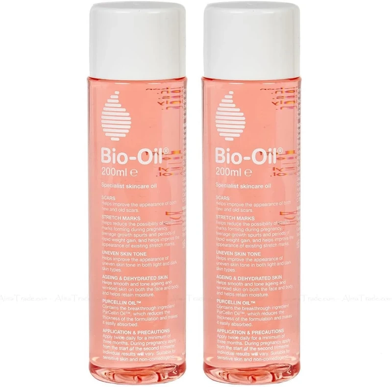 Bio Oil Skincare Facial Oil for Scars, Stretch Marks and Uneven Skin Tone, 200ml, 2 Pack