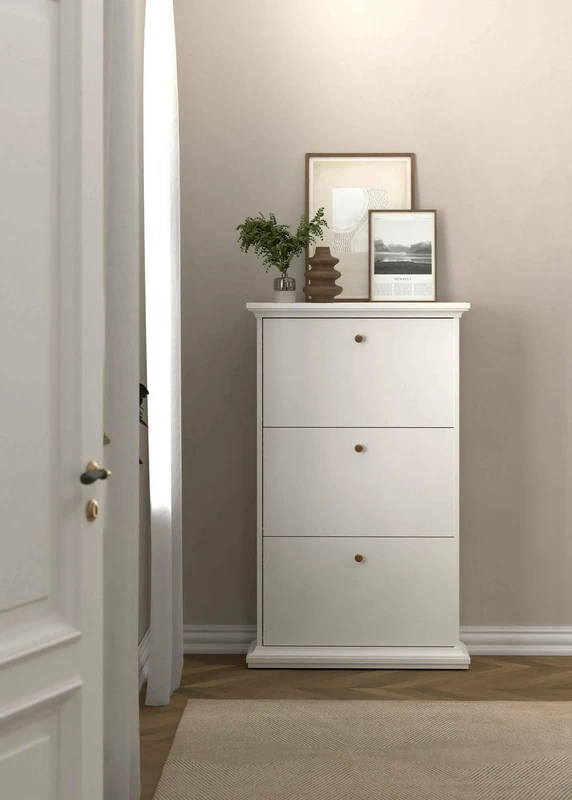 Dmora Shoe cabinet, white 77.8 x 127.8 x 27.45 cm - Image 1