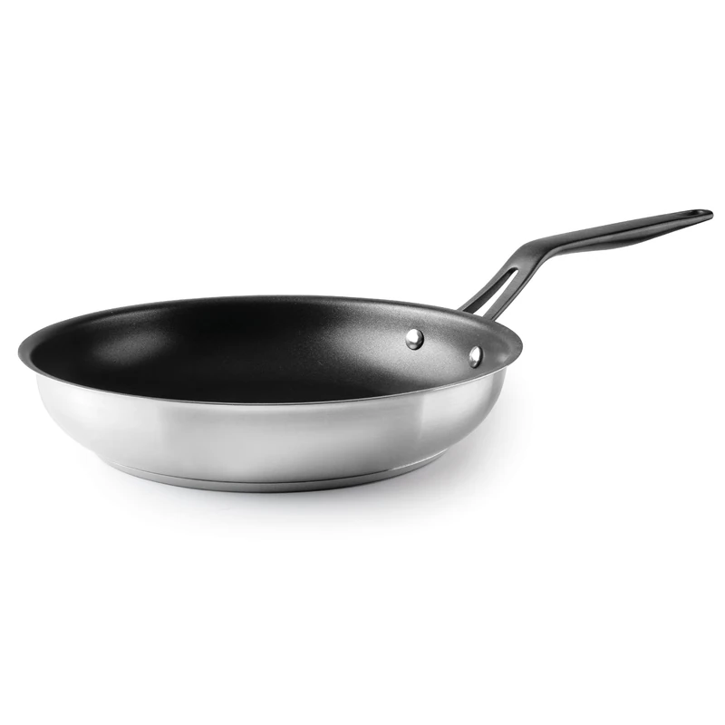 LACOR - 47322 - Origin Frying Pan, 18/10 Stainless Steel, Sandwich Thermodifuser Bottom, PVD Coated Stainless Steel Handle, Suitable for Induction, Dishwasher Safe, Oven Safe, Ø22cm
