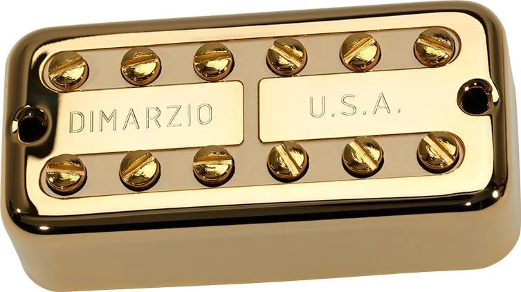 DiMarzio® New’Tron™, Bridge Pickup, F-Spaced, Gold Cover, Cream Insert