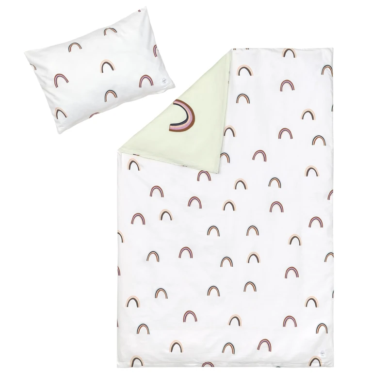 LASSIG Organic Cotton Children's Bedding Set - Rainbow Mint