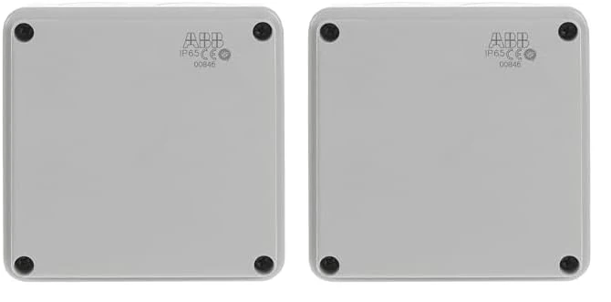 ABB IP55 Junction Box • Waterproof Electric Cable Connector Unit • Shockproof Adaptable Electric Box • Indoor/Outdoor Box • 100 x 100 x 50mm (Pack of 2)