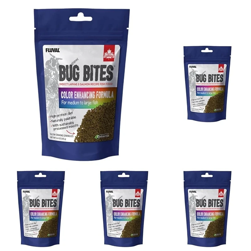 Fluval Bug Bites Colour Enhancing Fish Food, 125 g (Pack of 5)
