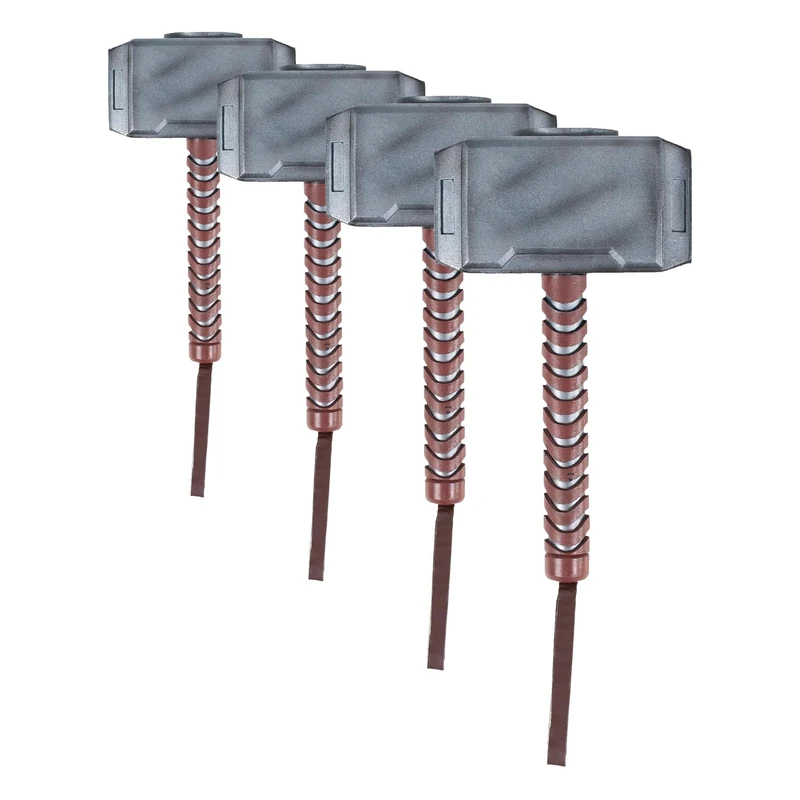 Rubies Official Child's Marvel Avengers Assemble Thor Hammer, One Size, Multi-Coloured (Pack of 4) - Image 1