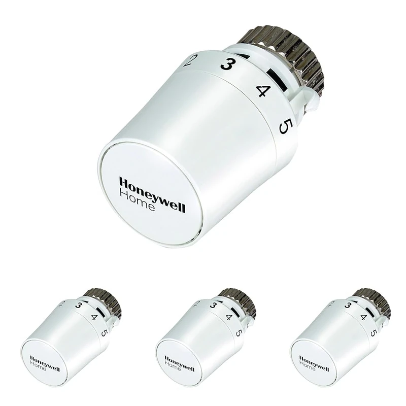 Honeywell Home Thermostatic Radiator Head Thera-5, M30 x 1.5 connection, with Zero, White, 50 x 78 mm (Pack of 4)