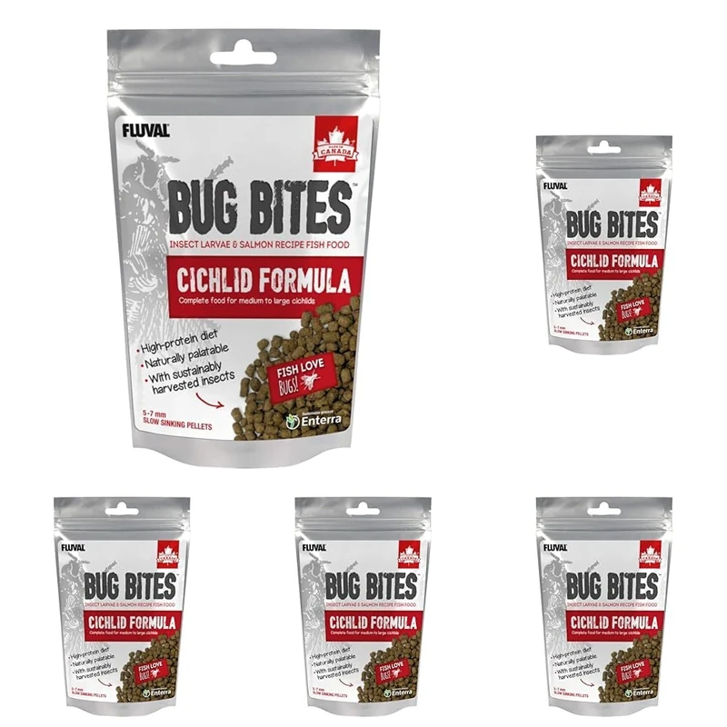 Fluval Bug Bites Cichlid pellets Fish Food, 100 g (Pack of 5)