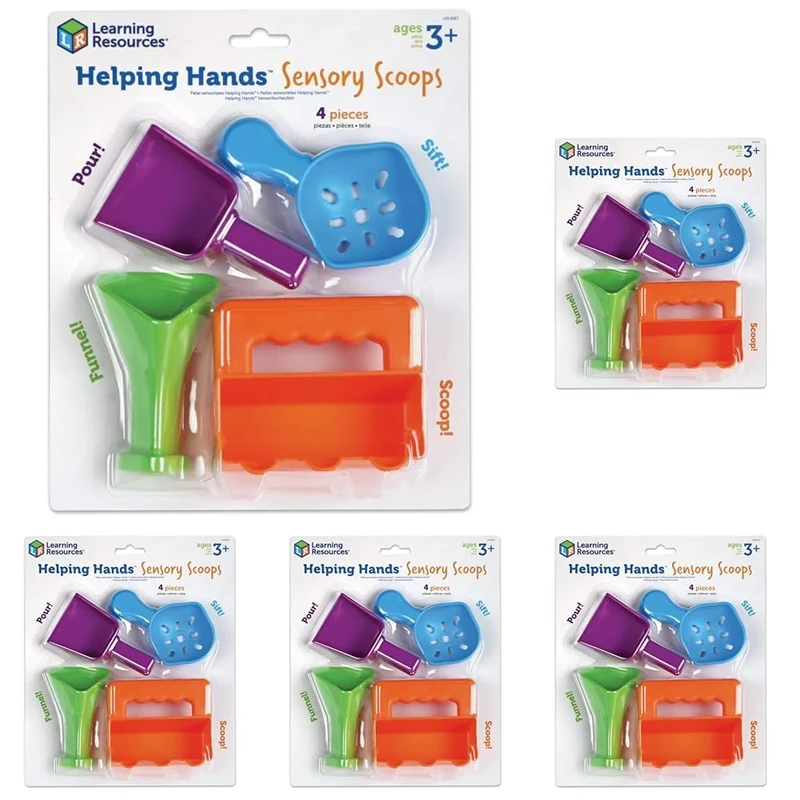 Learning Resources Helping Hands Sensory Scoops - Fine Motor and Autism Support Toys for Children and Toddlers, 4-Piece, Ages 3+ (Pack of 5)