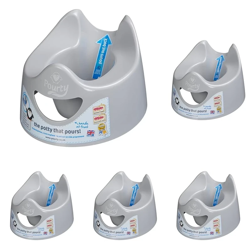 Pourty Easy-to-Pour Potty (Penguin Grey), P1GR (Pack of 5)