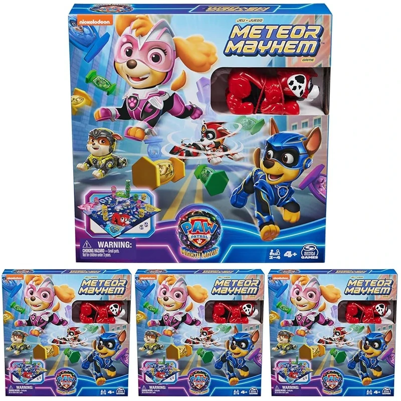 PAW Patrol: The Mighty Movie Meteor Mayhem Game | PAW Patrol Toys | Kids’ Toys| Gifts for Kids | PAW Patrol Movie 2 | Kids’ Games for Ages 4 and up (Pack of 4)