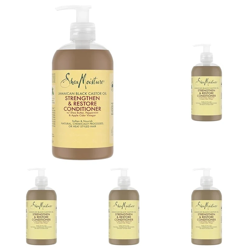 SHEA MOISTURE Jamaican Black Castor Oil Strengthen & Restore Conditioner no silicones or sulphates for chemically processed, heat styled or natural hair 384 ml (Pack of 5)