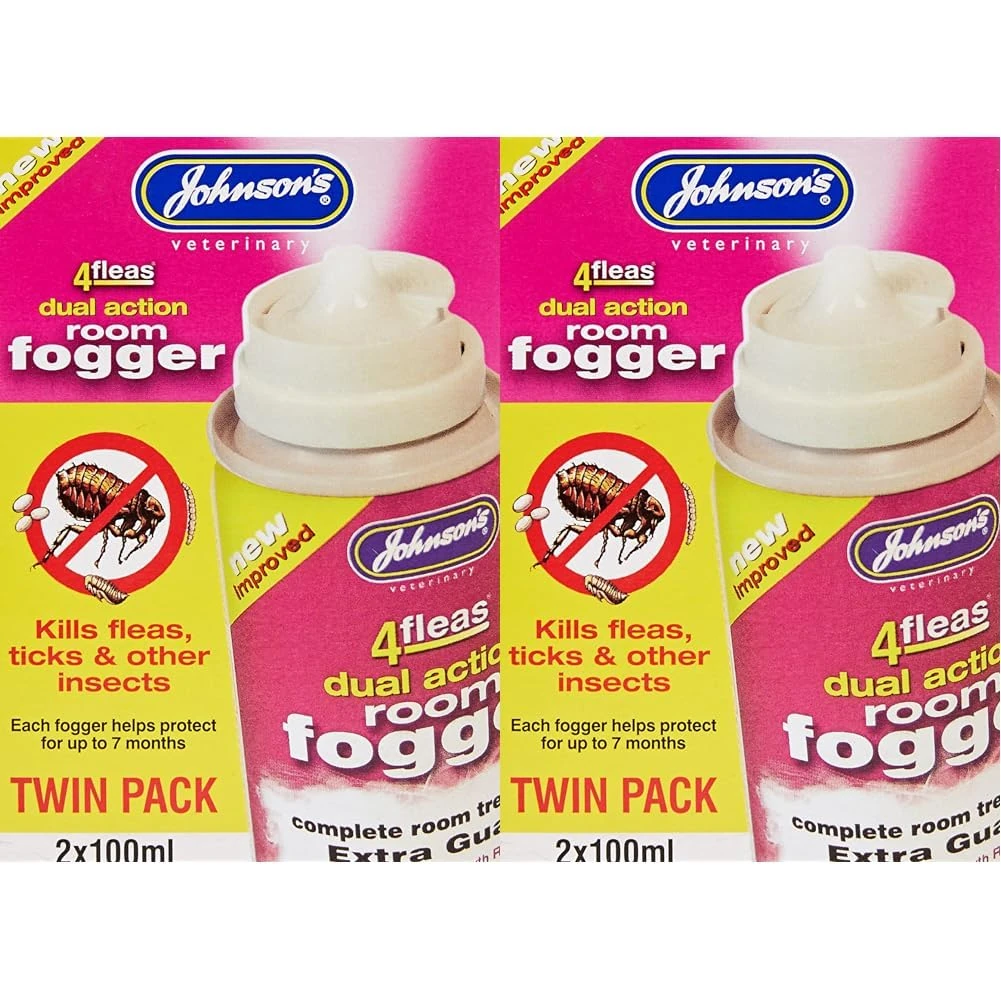 Johnsons Vet 4 Fleas Room Fogger Spray Twin Pack 100 ml, 2 count (Pack of 2)