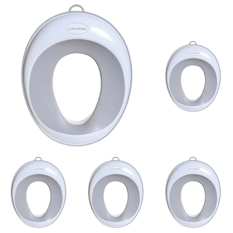 Dreambaby EZY- Potty Training Toilet Seat Topper, Non-Slip and Great for Travel, Grey, Toilet Training Seat (Pack of 5)