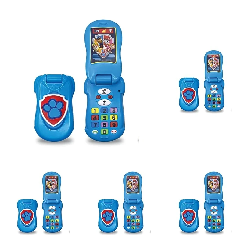 Paw Patrol Flip-Up Phone - Interactive Learning and Child Development, Colour & Number Recognition, Communication, Memory, Listening, Language, Speech, Vocabulary, Coordination, 18+ Months (Pack of 5)
