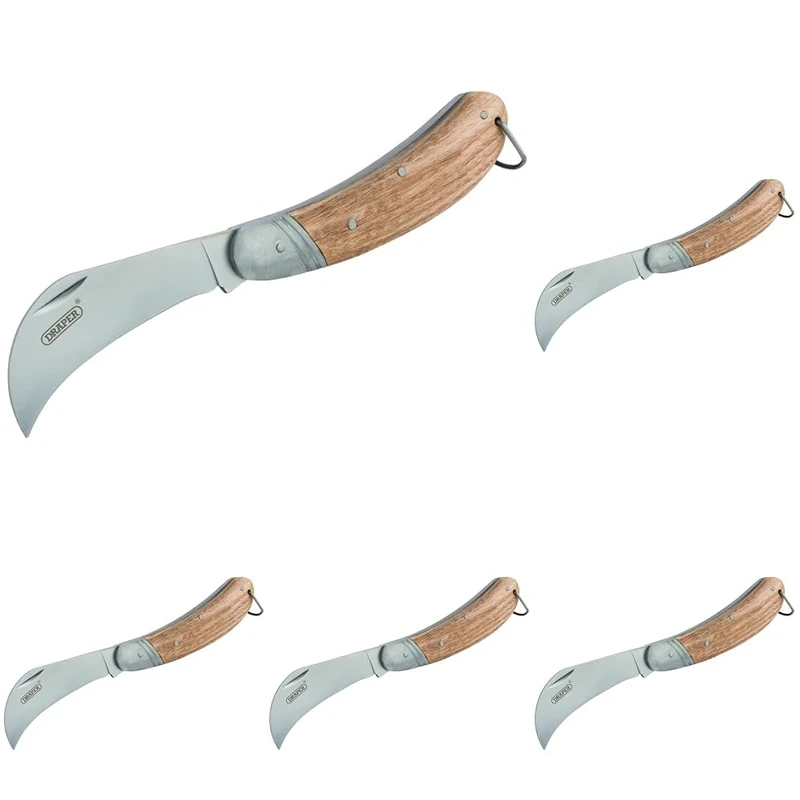 Draper 17558 Budding knife with FSC Certified Oak Handle,Brown (Pack of 5) - Image 1