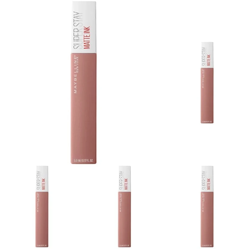 Maybelline Superstay Matte Ink Longlasting Liquid, Nude Lipstick, Up To 12 Hour Wear, Non Drying, 60 Poet, 5 ml, Pack Of 5