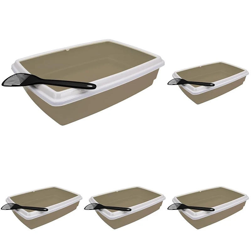 Agrobiothers Cat Litter Tray with Rim and Scoop 44x34x11 cm (Pack of 5)